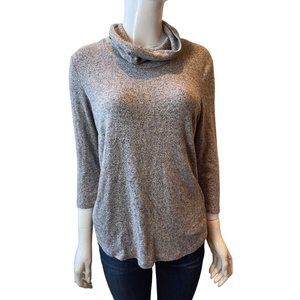 Moa Moa Womens Cowl Neck Hacci Pullover Top MTI315-BFCK Gray Size Medium